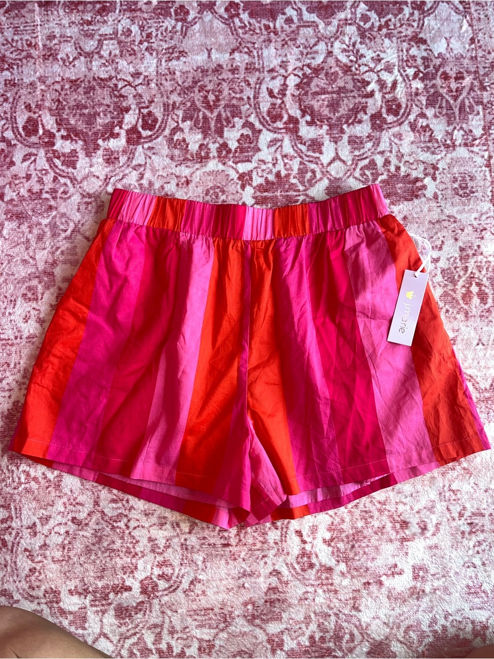 NWT J. Marie Women’s Striped Pink Rae Shorts Size Large